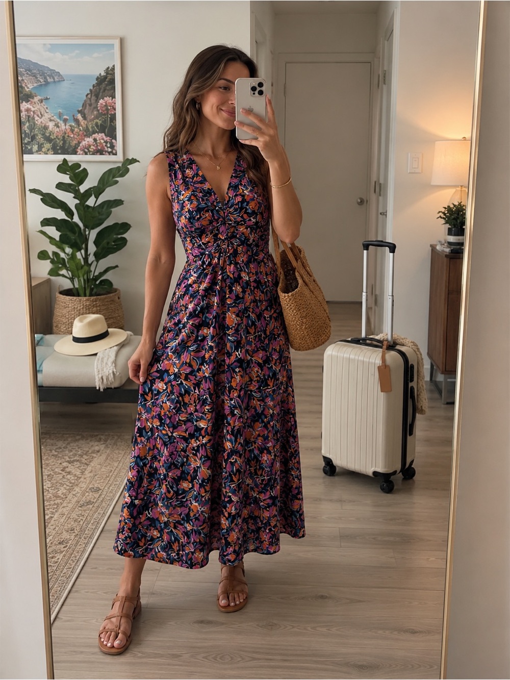 French Connection Floral Sleeveless Maxi Dress